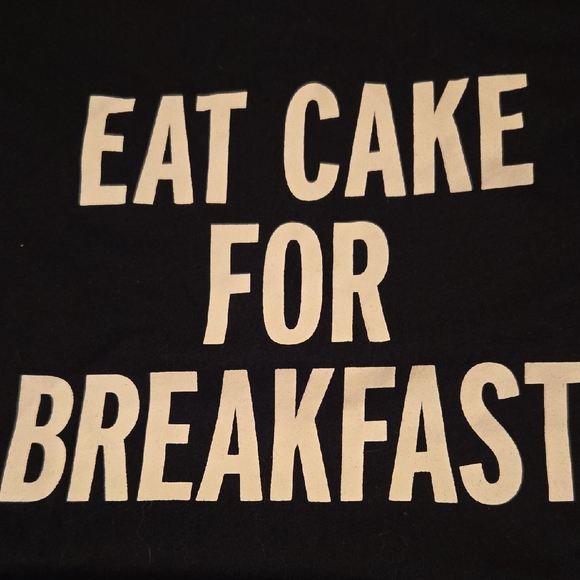kate spade Black Nightshirt with White Trim and Slogan - Picture 3 of 5